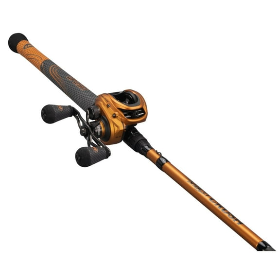 Lew's MACH Crush SLP Baitcast Reel and Fishing Rod Combo, 7-Foot 3-Inch Rod, Right-Hand Retrieve, Orange