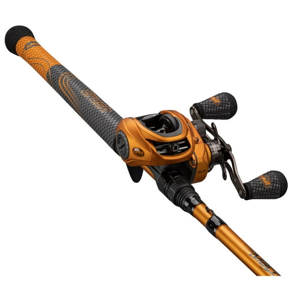 Lew's MACH Crush SLP Baitcast Reel and Fishing Rod Combo, 7-Foot Rod, Left-Hand Retrieve, Orange