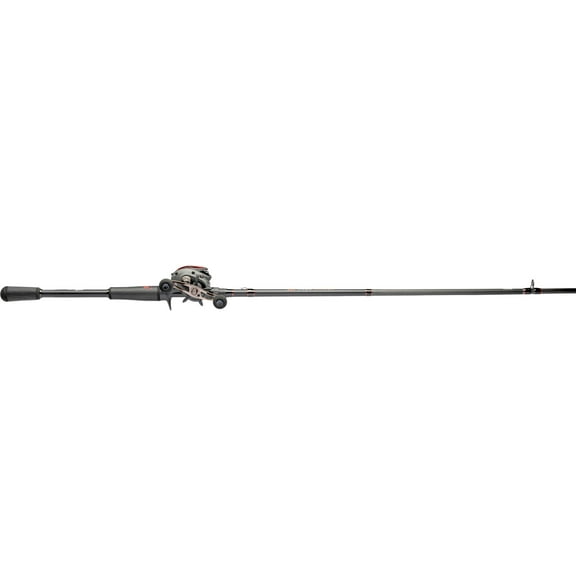 Lew’s MACH Jacked Baitcast Reel and Fishing Rod Combo, 7-Foot Rod, Right-Hand Retrieve, Charcoal/Black/Red