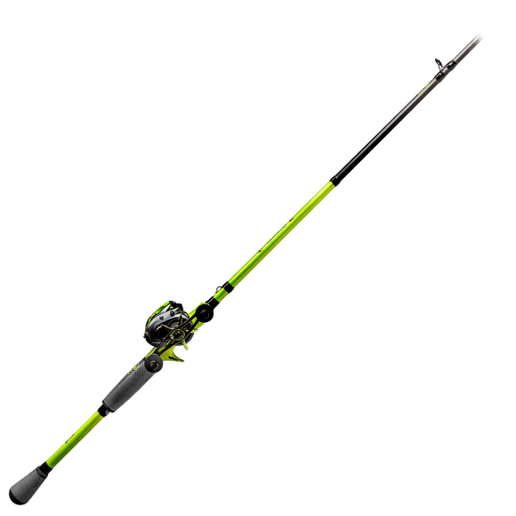 Lew's MACH 2 Baitcast Reel and Fishing Rod Combo, 7-Foot 3-Inch Rod, Right-Hand Retrieve, Black/Green