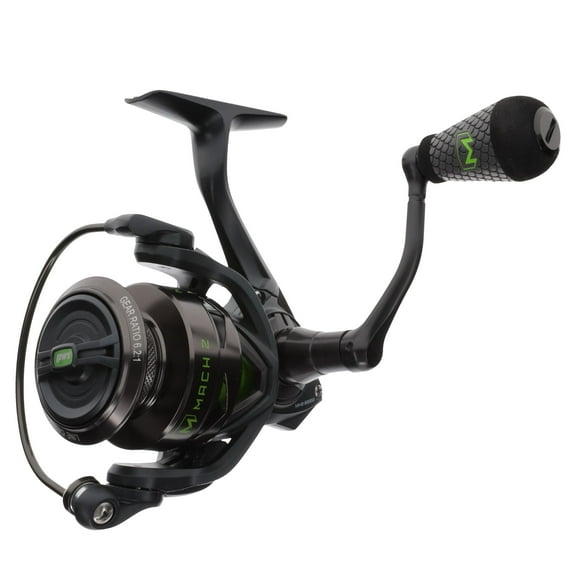 Lew's Mach 2 Spinning Reel, Size 200 Reel, Black/Green