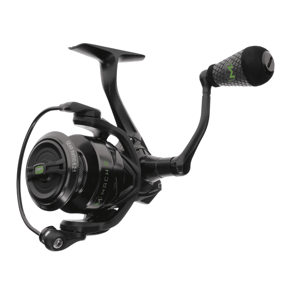 Lew's Mach 2 Spinning Reel, Size 300 Reel, Black/Green