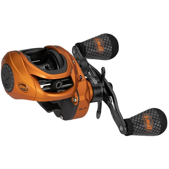 Lew's Mach Crush SLP Baitcast Fishing Reel, 7.5:1 Gear Ratio, Left-Hand Retrieve, Orange