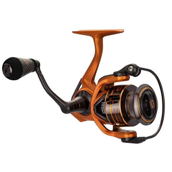 Lew's Mach Crush Spinning Fishing Reel, Size 200, Orange