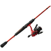 Lew's Mach Smash Spinning Reel and Fishing Rod Combo, 6-Foot 6-Inch 1-Piece Rod, Size 30 Reel, Black/Red