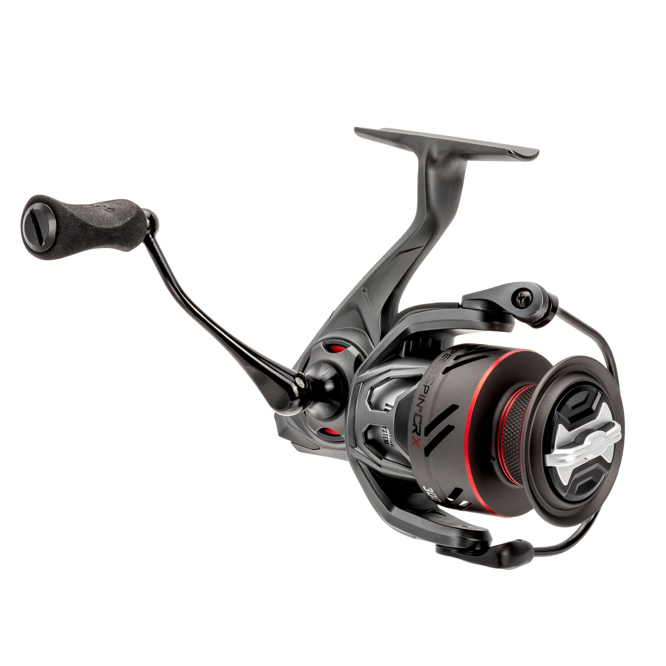 Lew’s Speed Spin CRX Spinning Fishing Reel, Size 300 Reel, 9+1 Bearings, 6.2:1 Gear Ratio, Graphite Frame and Sideplate, Solid Brass Speed Gears, Speed Lube, Multi-Disc Drag, Gray/Red