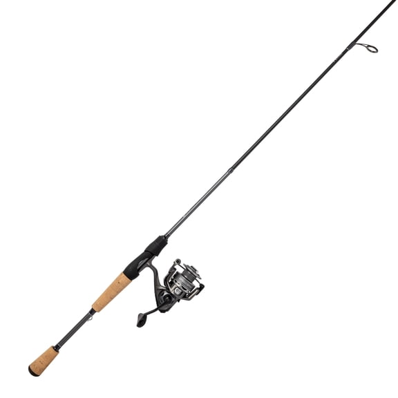 Lew’s Speed Spin Spinning Reel and Fishing Rod Combo, 6-Ft 6-In, 2-Pc HM30 Graphite Rod with Medium Power and Fast Action, Size 200 Reel, 9+1 Bearings, 6.2:1 Gear Ratio, Speed Gears, Gray/Black