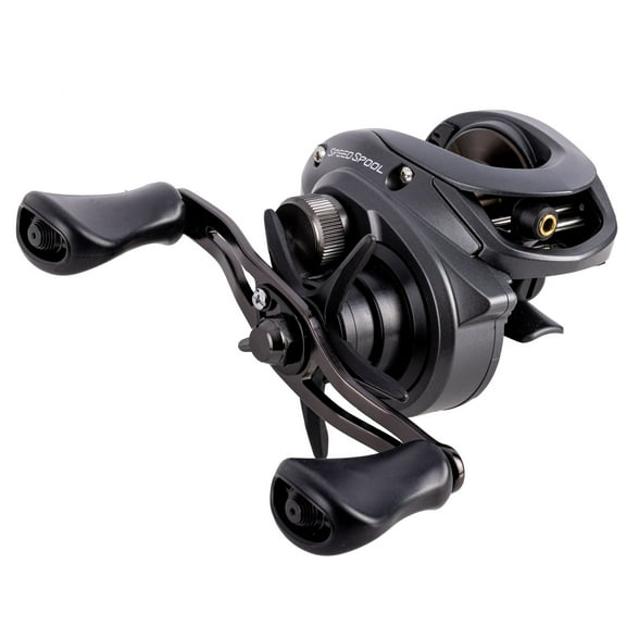 Lew’s Speed Spool Baitcast Fishing Reel, 9+1 Bearings, 5.6:1 Gear Ratio, Aluminum Frame, Graphite Sideplate, MCS Braking System, Speed Gears, P2 Super Pinion, Rulon Drag, Right-Hand Retrieve, Gray