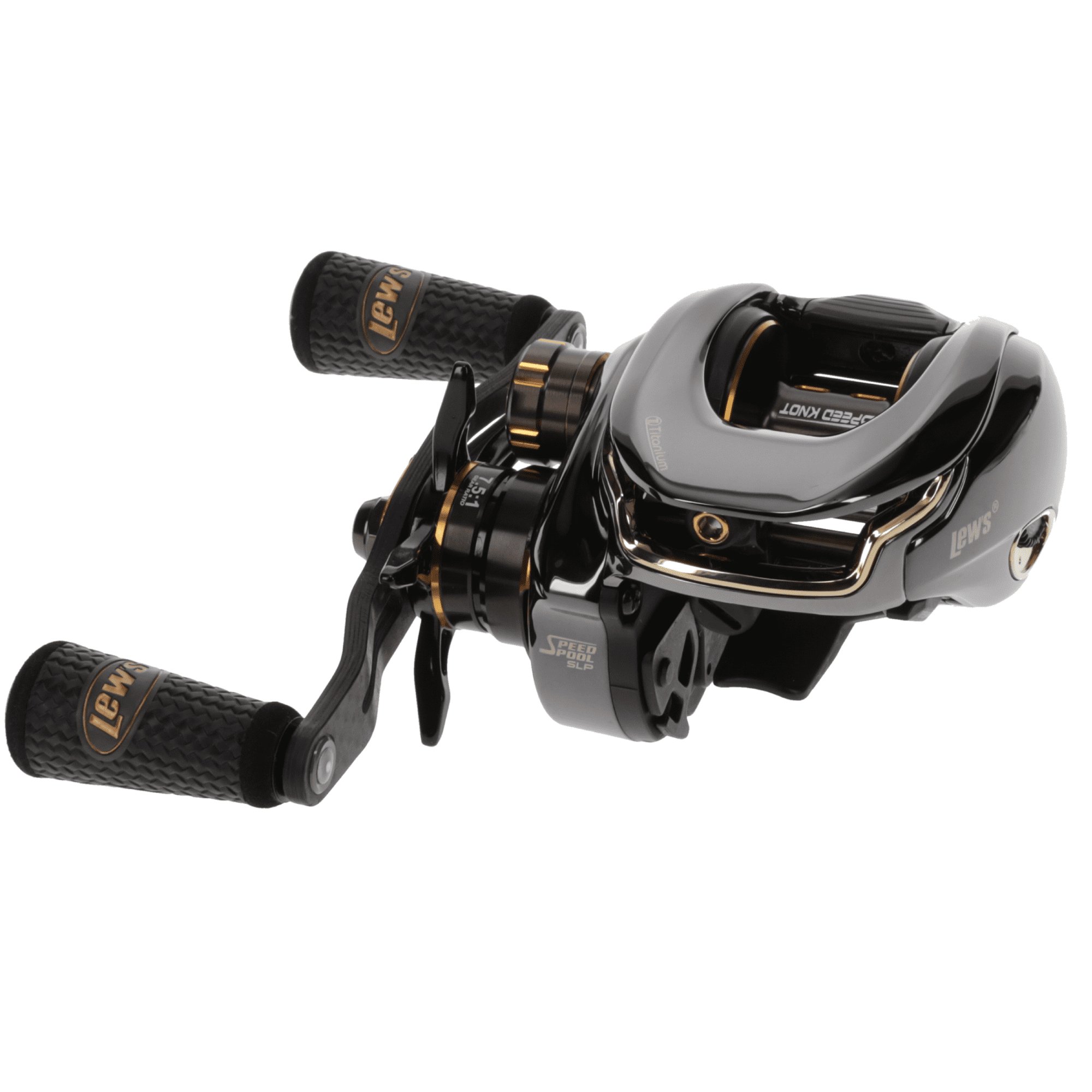 Lew's Team Lew's Elite-Ti Baitcast Reel, 10+1 Stainless Steel Ball  Bearings, 7.5:1 Gear Ratio, Right-Hand Retrieve, Titanium Gray/Gold