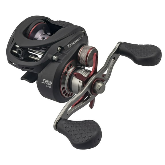 Lew's Tournament MP Speed Spool Baitcast Fishing Reel, 7.5:1 Gear Ratio, Left-Hand Retrieve, Black/Red
