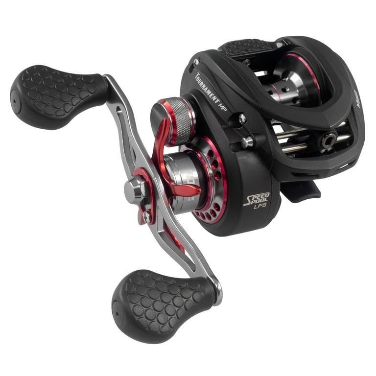 Lew's Tournament MP Speed Spool Baitcast Fishing Reel, Right-Hand Retrieve,  5.6:1 Gear Ratio, One-Piece Aluminum Body with Graphite Side plate,  Black/Red 