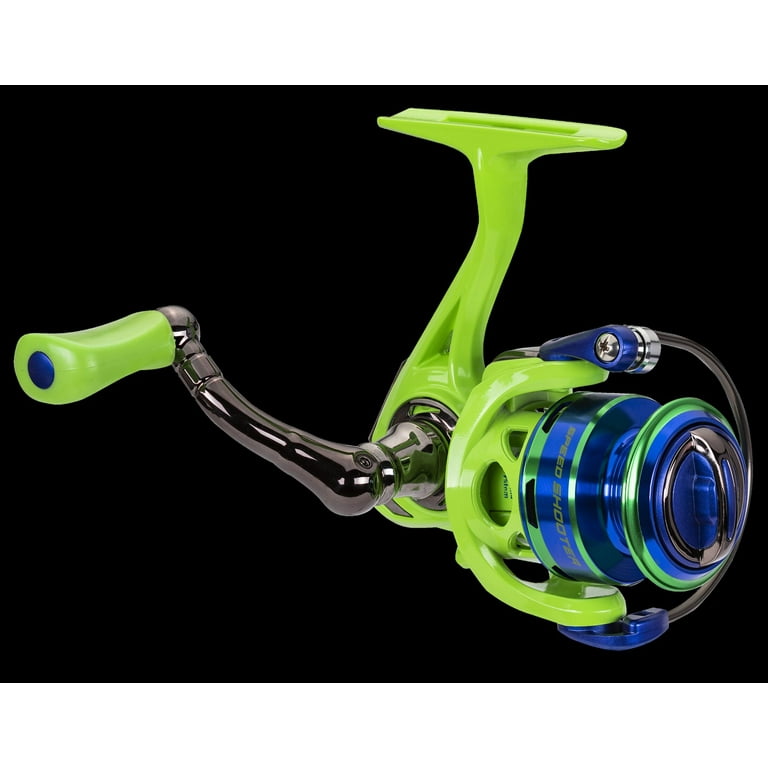 Lew's Wally Marshall Speed Shooter Spinning Fishing Reel, Size 75 Reel,  Green/Blue