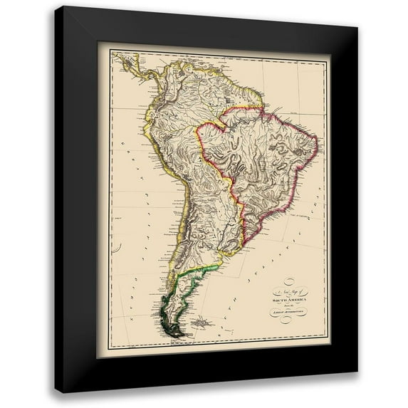 Lewis 20x24 Black Modern Framed Museum Art Print Titled - South America - Lewis 1817