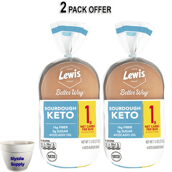 Lewis Bake Shop Better Way Sourdough Keto Burger Buns, 7.5 oz, 4 Count