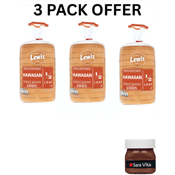 Lewis Bake Shop Hawaiian Half Loaf Bread, 1/2 Loaf, 12 oz