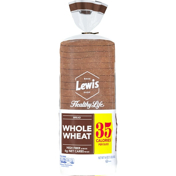 Lewis Bake Shop Healthy Life 100 Whole Wheat Bread, Regular 16 oz