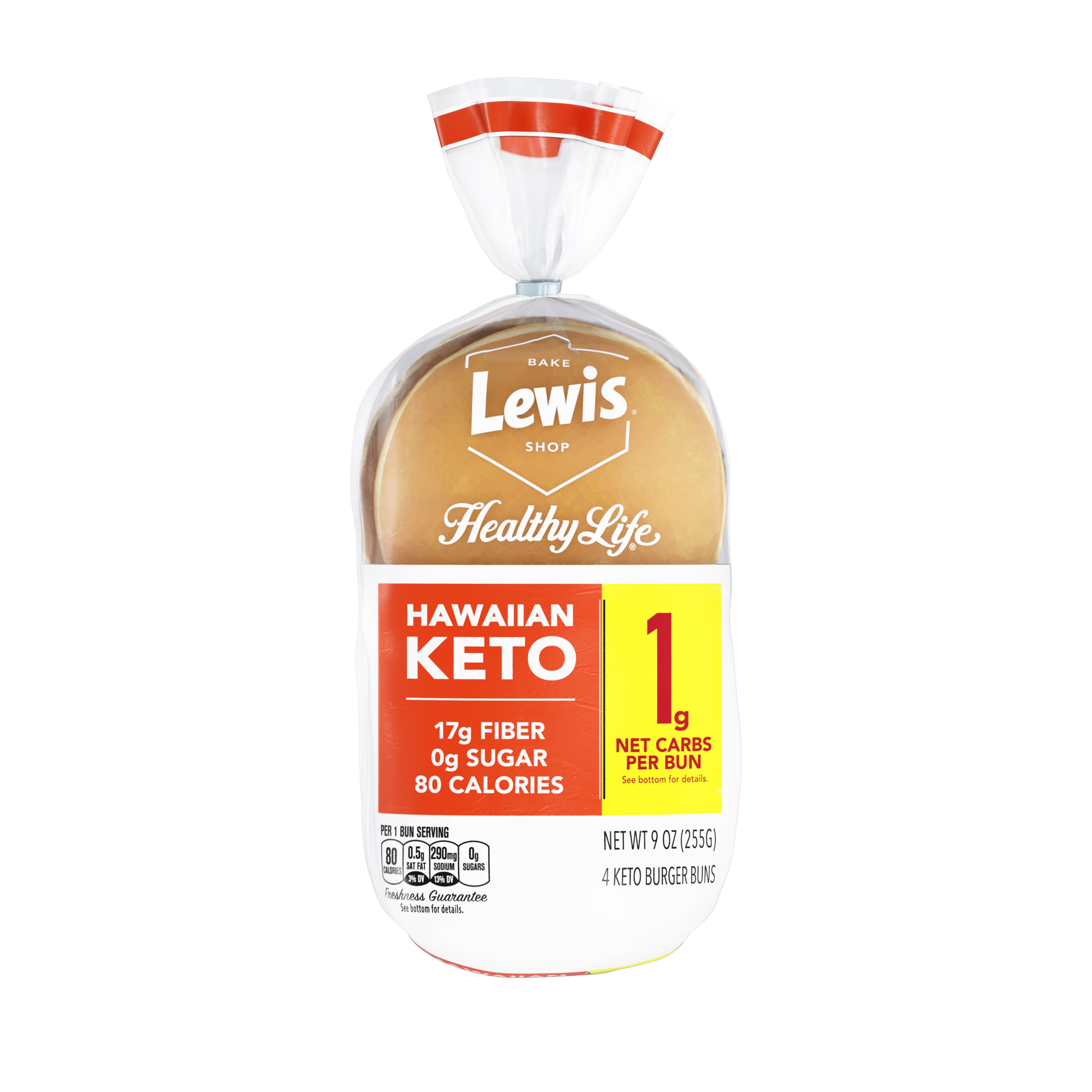 Lewis Bake Shop Healthy Life Keto Hawaiian Burger Buns, 7.5 oz, 4 Count