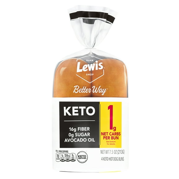 Lewis Bake Shop Better Way Keto White Hot Dog Buns, 7.5 oz, 4 Count