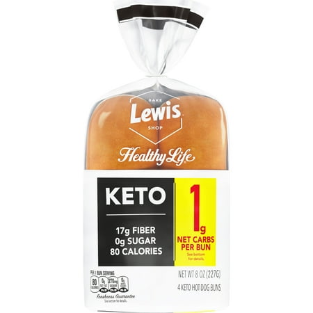 Lewis Bake Shop Healthy Life White Keto Hot Dog Buns, 8 oz, 4 Count