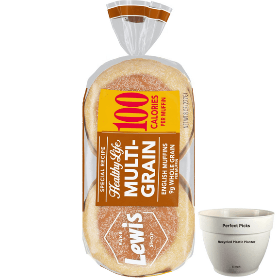 Lewis Bake Shop Healthy Life Multi-Grain English Muffins, 8 oz, 4 Count (4 pack)