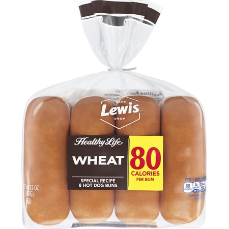 Lewis Bake Shop Healthy Life Wheat Hot Dog Buns, 12 oz, 8 Count