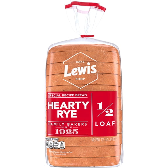 Lewis Bake Shop Hearty Rye Half Loaf Bread, 1/2 Loaf, 12 oz