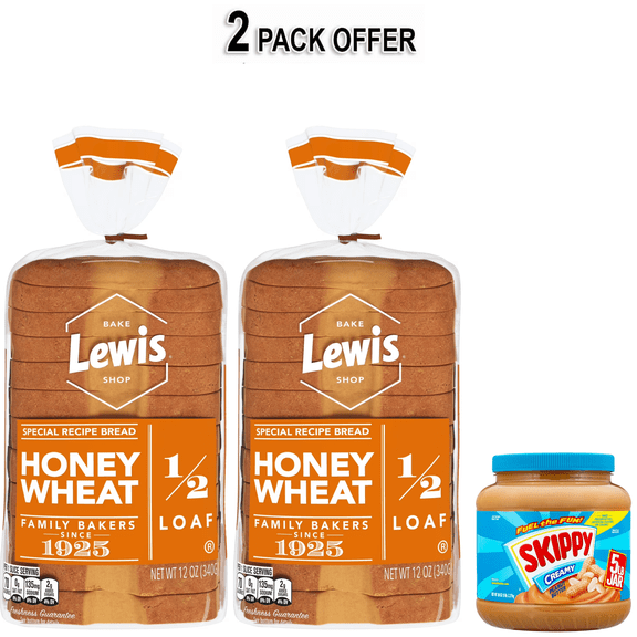 Lewis Bake Shop Honey Wheat Half Loaf Bread, 1/2 Loaf, 12 oz