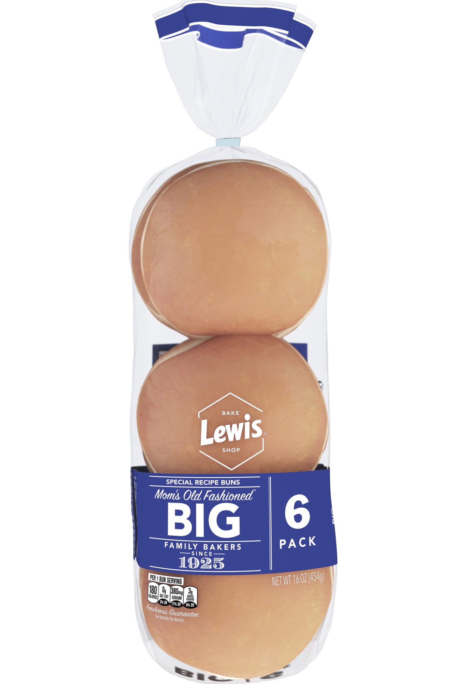 Lewis Bake Shop Mom's Old Fashioned Big Buns, 16 oz, 6 Count