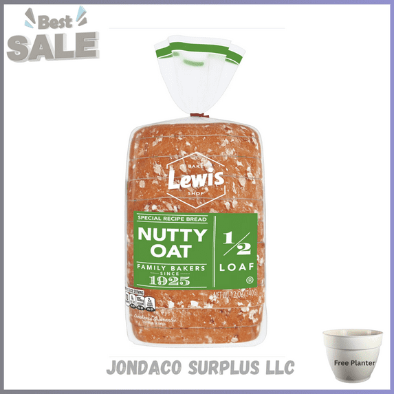 Lewis Bake Shop Nutty Oat Half Loaf Bread, 1/2 Loaf, 12 oz