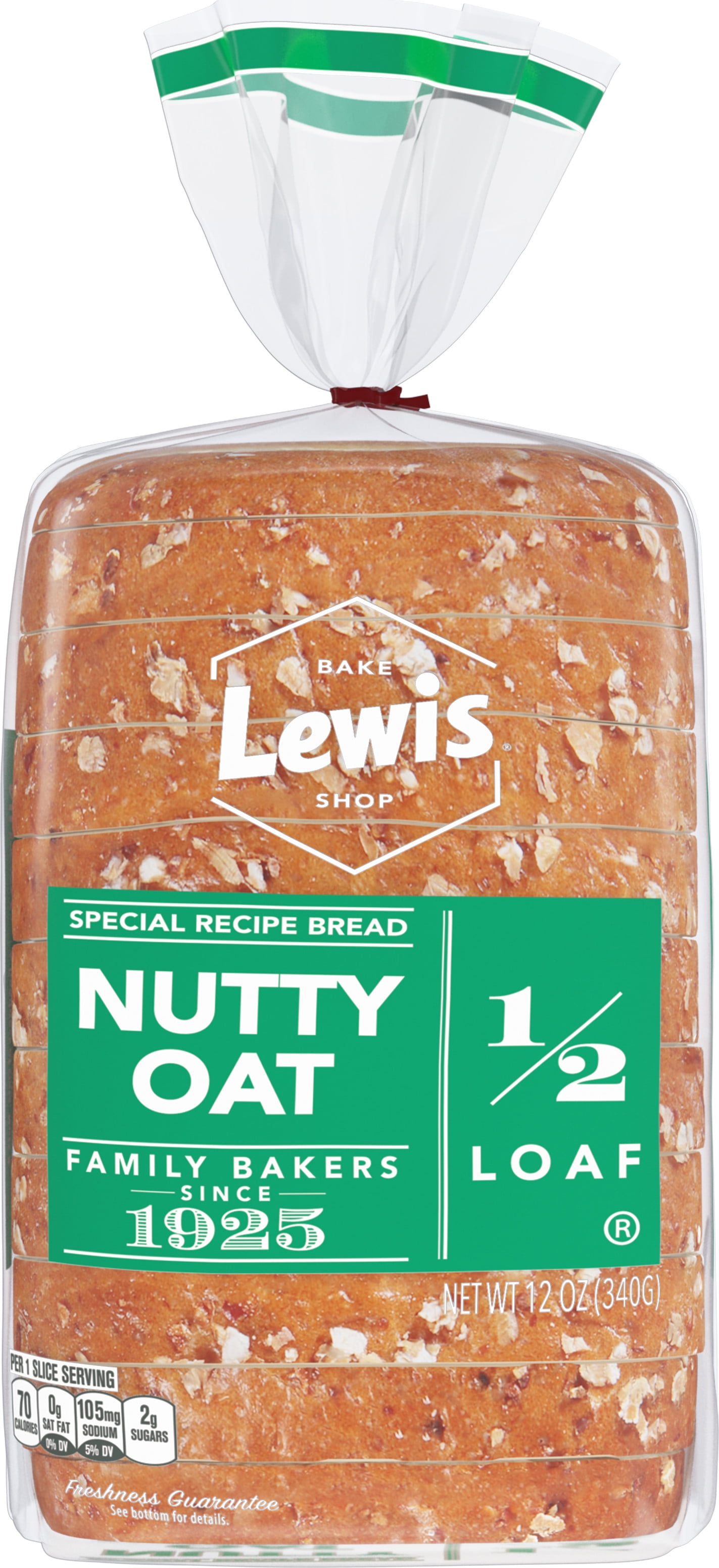 Lewis Bake Shop Nutty Oat Half Loaf Bread, 1/2 Loaf, 12 oz
