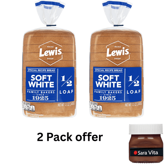 Lewis Bake Shop Soft White Half Loaf Bread, 1/2 Loaf, 12 oz