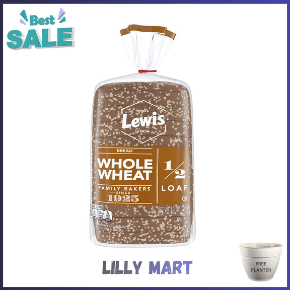 Lewis Bake Shop Whole Wheat Half Loaf Bread, 1/2 Loaf, 12 oz