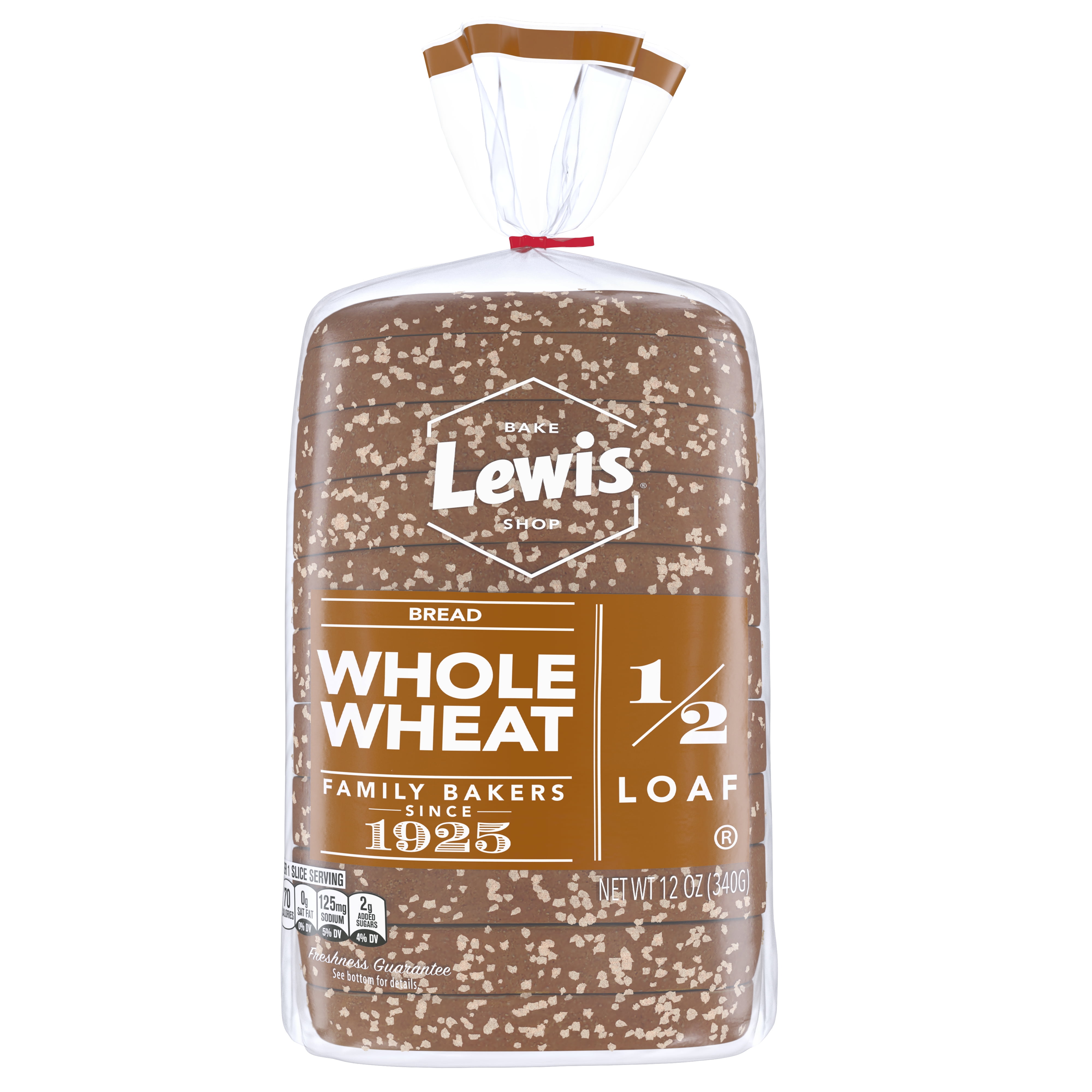 Lewis Bake Shop Whole Wheat Half Loaf Bread, 1/2 Loaf, 12 oz