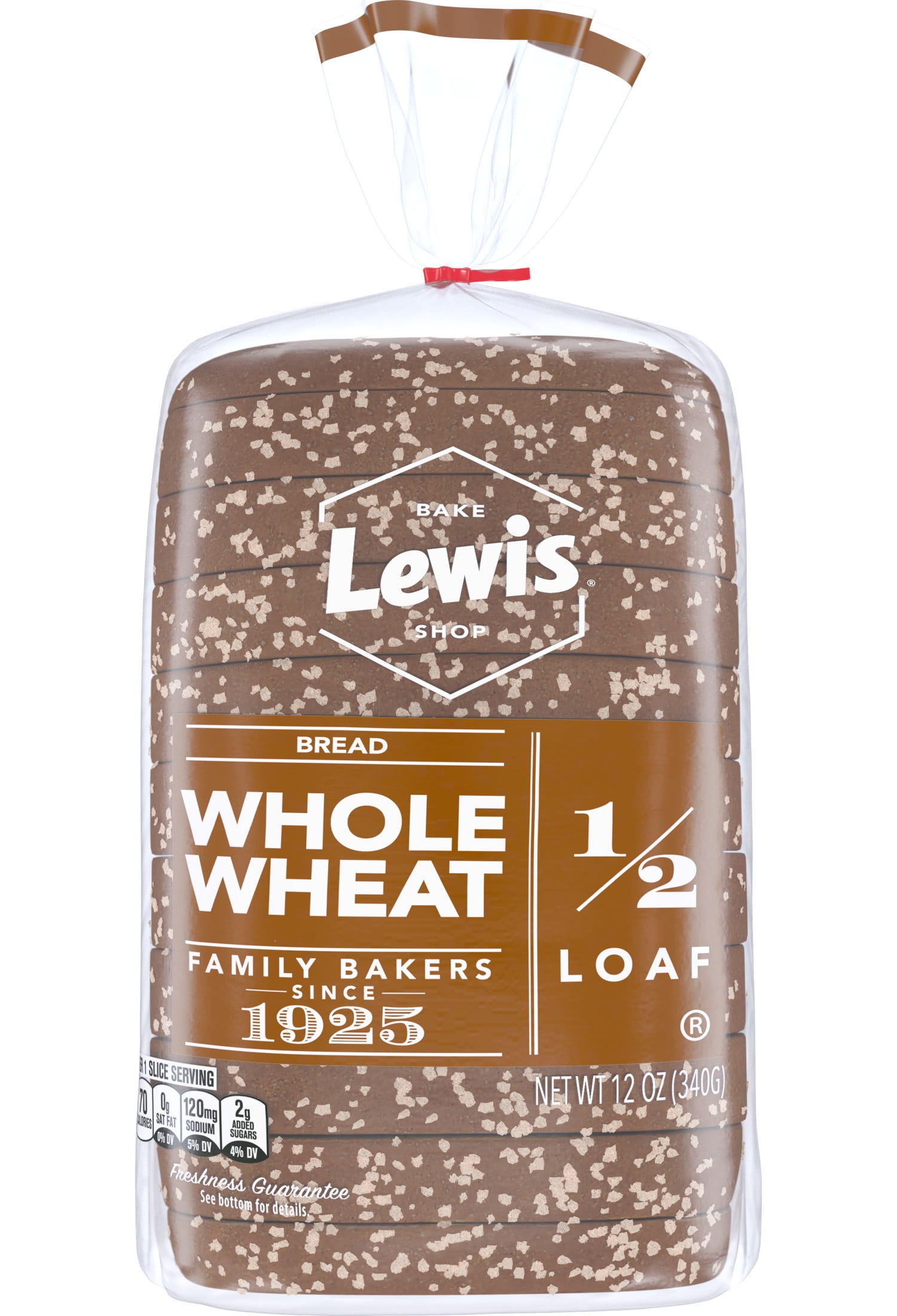 Lewis Bake Shop Whole Wheat Half Loaf Bread, 1/2 Loaf, 12 oz