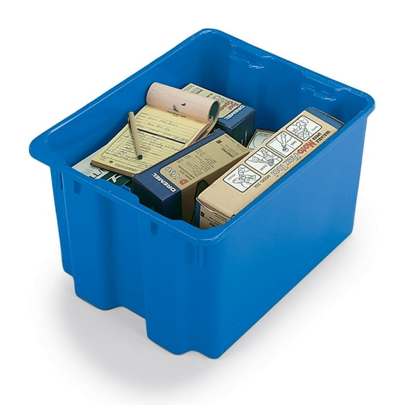 Lewisbins Stk and Nest Ctr,Blue,Solid,Polyethylene SN2013-12 BLUE