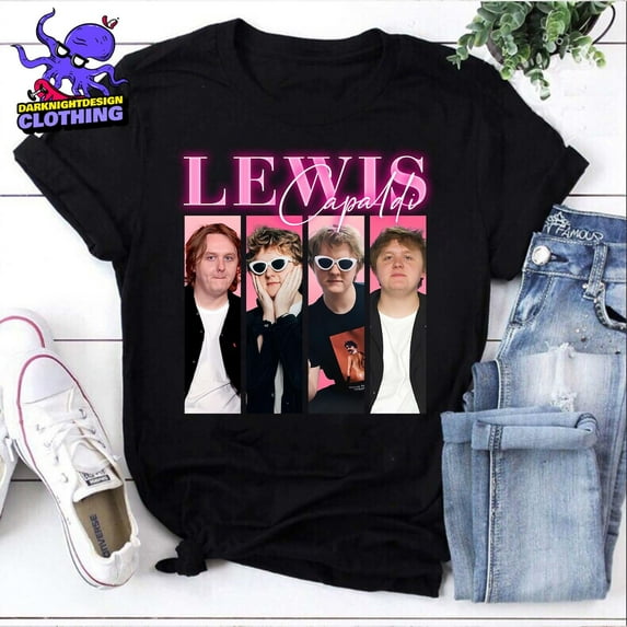 Lewis Capaldi Vintage Tour Shirt, Lewis Capaldi Shirt, Funny Y2K Retro Tee, Pop Star Fan Merch, Vintage Style Graphic Shirt ,Black Color,Size L