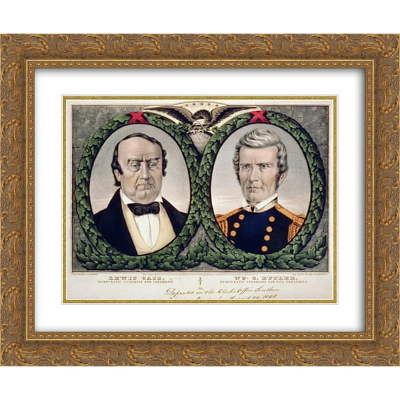 Lewis Cass, Democratic candidate for president 24x20 Double Matted Gold Ornate Framed Art Print