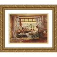 thumbnail image 1 of Lewis, Charles James 18x15 Gold Ornate Wood Framed with Double Matting Museum Art Print Titled - Reading by the Window Hastings, 1 of 4