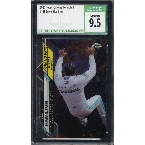 Lewis Hamilton 2020 Topps Chrome F1 Card #138 Graded CSG 9.5