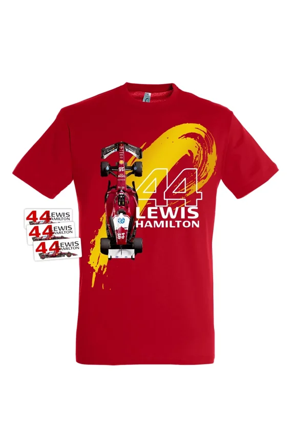 Lewis Hamilton 2025 Red F1 Formula One T-Shirt Gift For Fan,Red Color,Size L