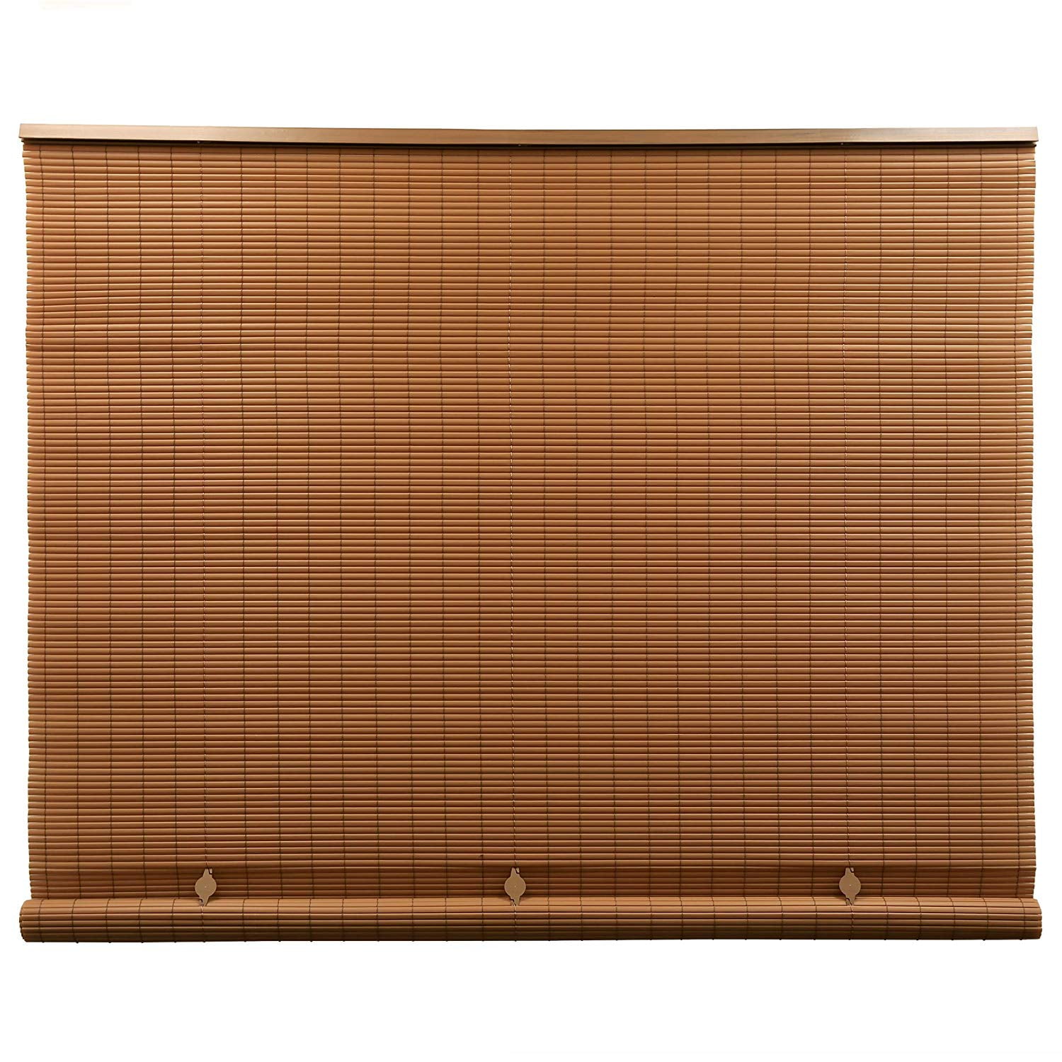 Lewis Hyman Cordless 1/4 Inch Oval PVC Shade, Woodgrain, 60 Inches x 72 Inches Roll Up Blind