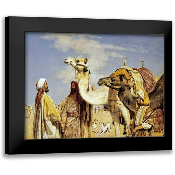 Lewis, John Frederick 18x15 Black Modern Framed Museum Art Print Titled - Greetings In The Desert, Egypt