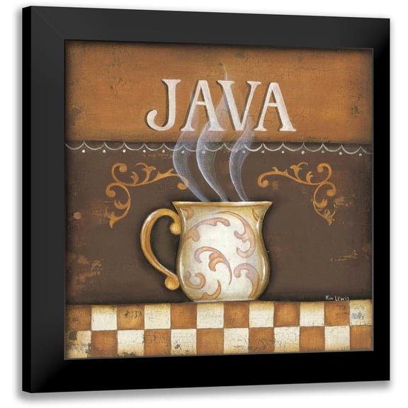 Lewis, Kim 12x12 Black Modern Framed Museum Art Print Titled - Java