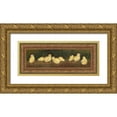 thumbnail image 1 of Lewis, Kim 14x8 Gold Ornate Wood Framed with Double Matting Museum Art Print Titled - Eight Chicks, 1 of 4