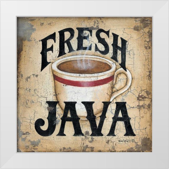 Lewis, Kim 26x26 White Modern Wood Framed Museum Art Print Titled - Fresh Java