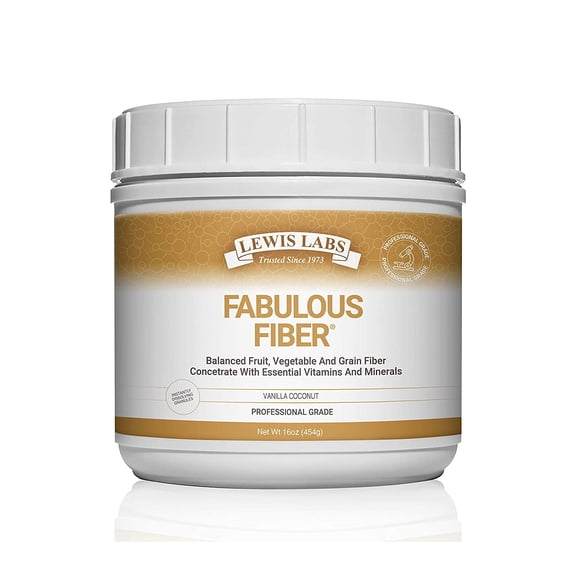 Lewis Labs Fabulous Fiber Powder Supplement, 16 Ounces, Psyllium Fiber, Perfect for Making Fiber Drink, Digestive Support Formula