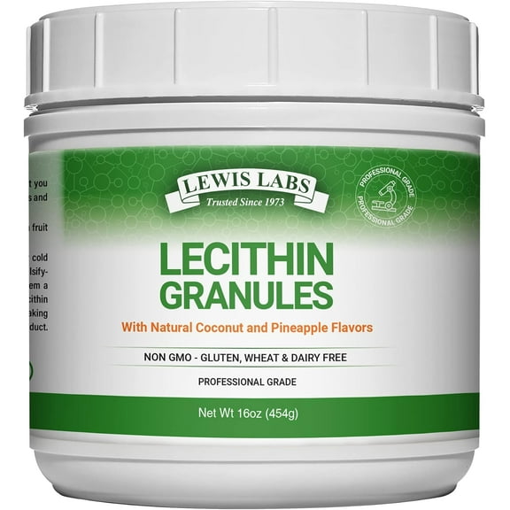 Lewis Labs Lecithin Granules, Natural Coconut and Pineapple, 16 oz (454 g)