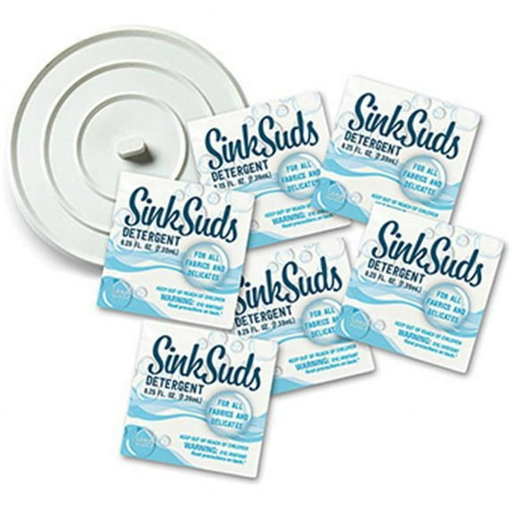 Lewis N Clark 160040 Sinksuds Liquid Detergent with Stopper, Pack of 6