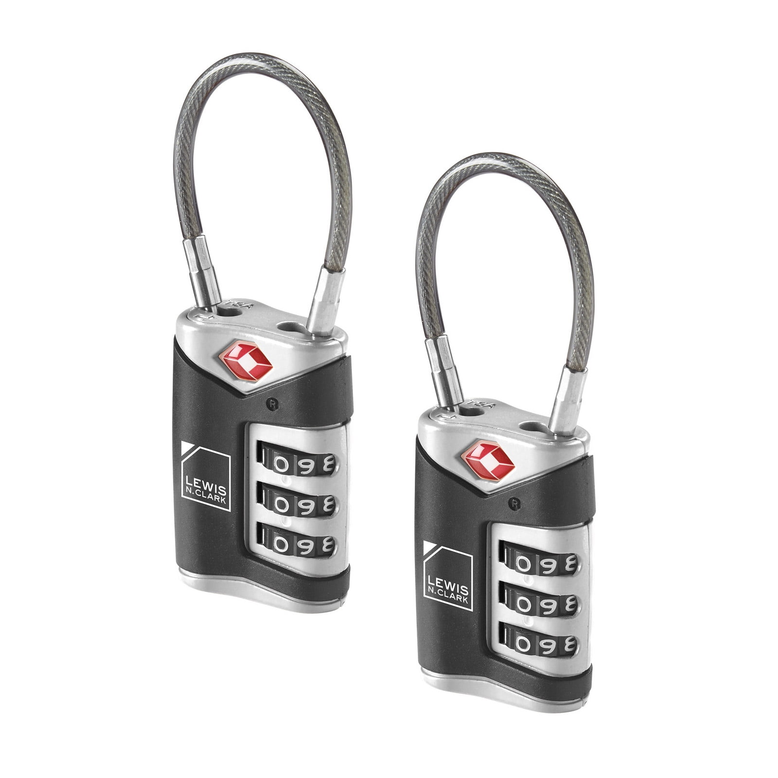 Lewis N Clark TSA-Approved Travel Suitcase Padlocks, Combination