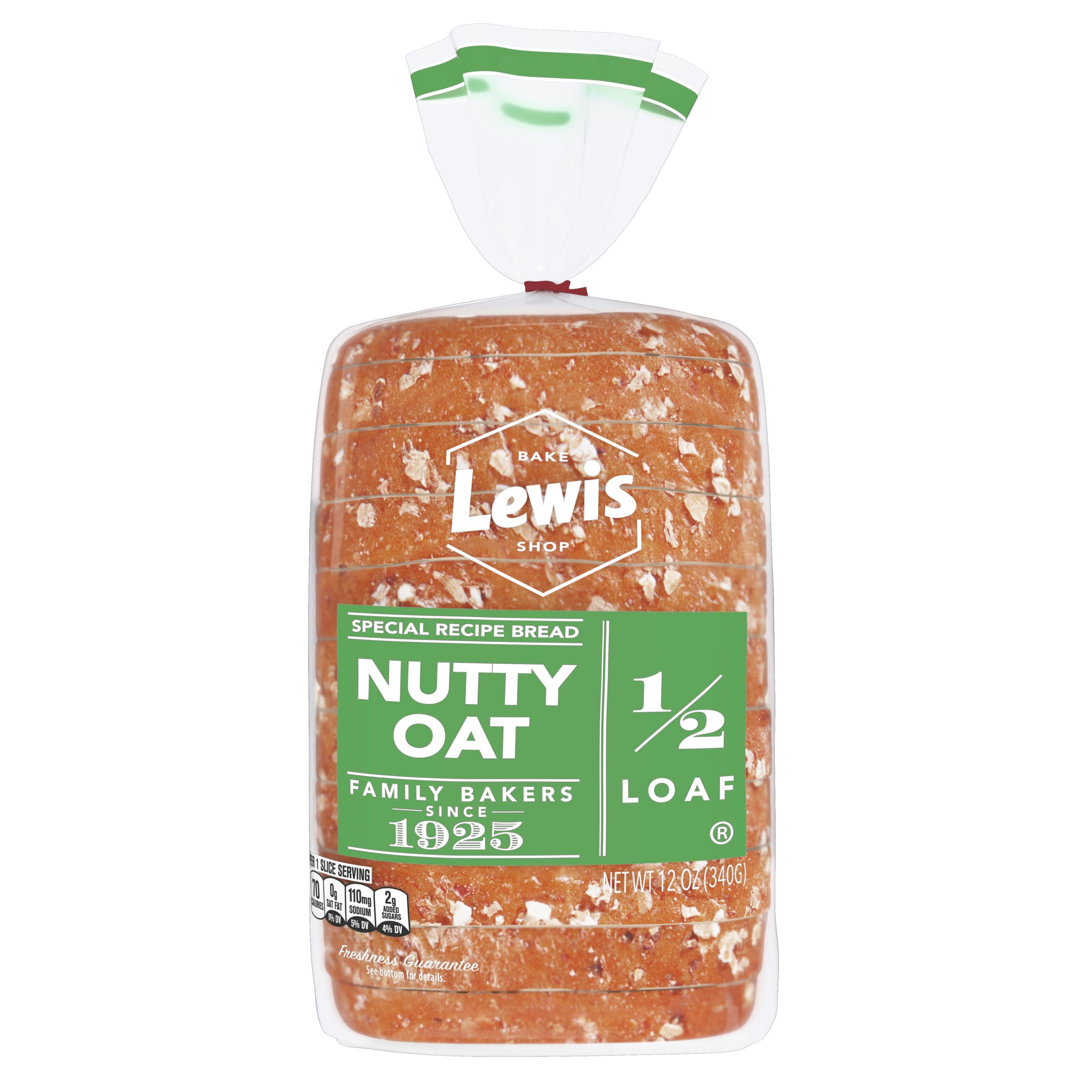 Lewis Bake Shop Nutty Oat Half Loaf Bread, 1/2 Loaf, 12 oz